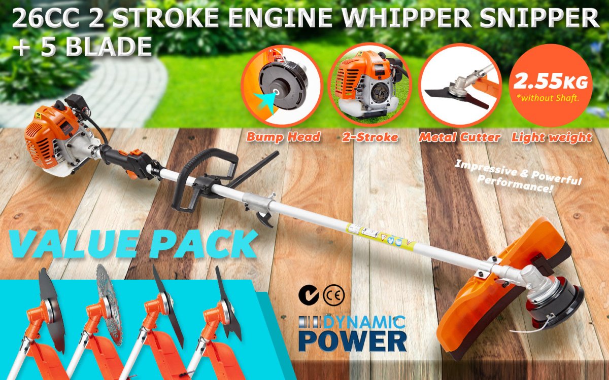 26cc Garden Whipper Snipper With 4 Blades - Direct On Sale