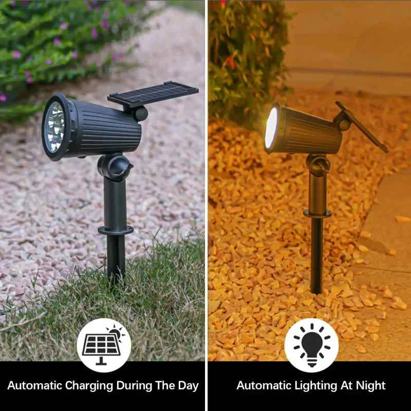 Solar LED Spotlight for Outdoor Garden Landscape Lighting Waterproof Solar Powered Spot Lights for Garden Lawn Yard Walkway