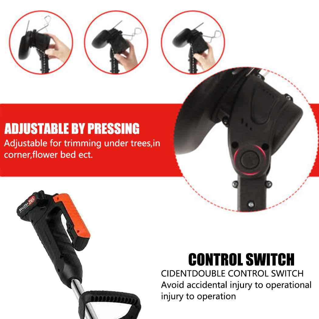 24V Electric Grass String Trimmer 3-in-1 Lawn Cutter Brush Mower Whipper Snipper 1300W