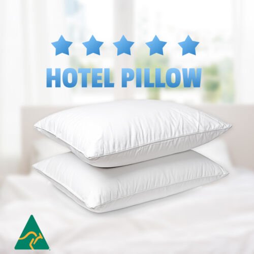 2x Australia Made Microfibre Hotel Pillow with Cotton Cover - Altern to Down/Latex/Memory - Direct On Sale