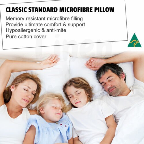2x Australia Made Microfibre Hotel Pillow with Cotton Cover - Altern to Down/Latex/Memory - Direct On Sale