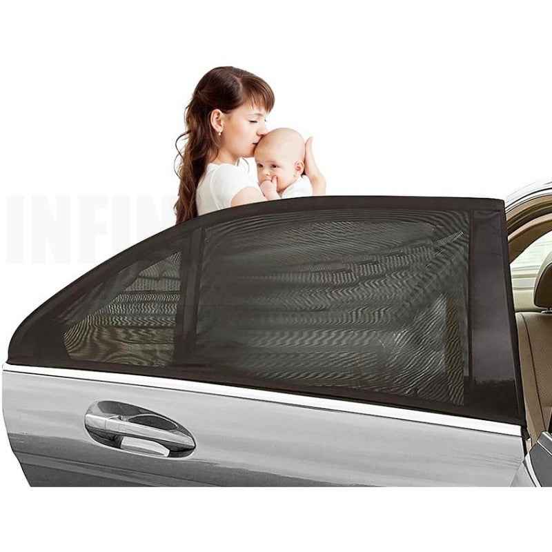 2x Universal Sun Shades Rear Side Seat Car Window Socks Baby Kids Protection (Pair) - Direct On Sale