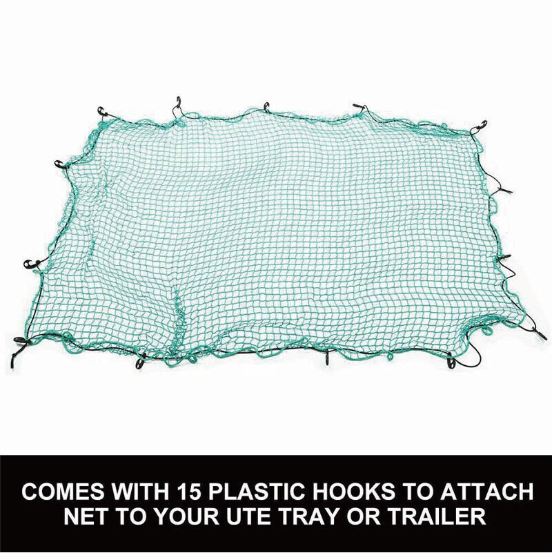 2x3m Ute Trailer Truck Net - Nylon 35mm Mesh with Bungee Cord and 15 Free Hooks - Direct On Sale