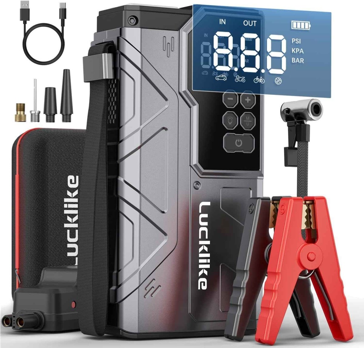 3000A Peak Current Car Battery Jump Starter with Power Bank - Direct On Sale
