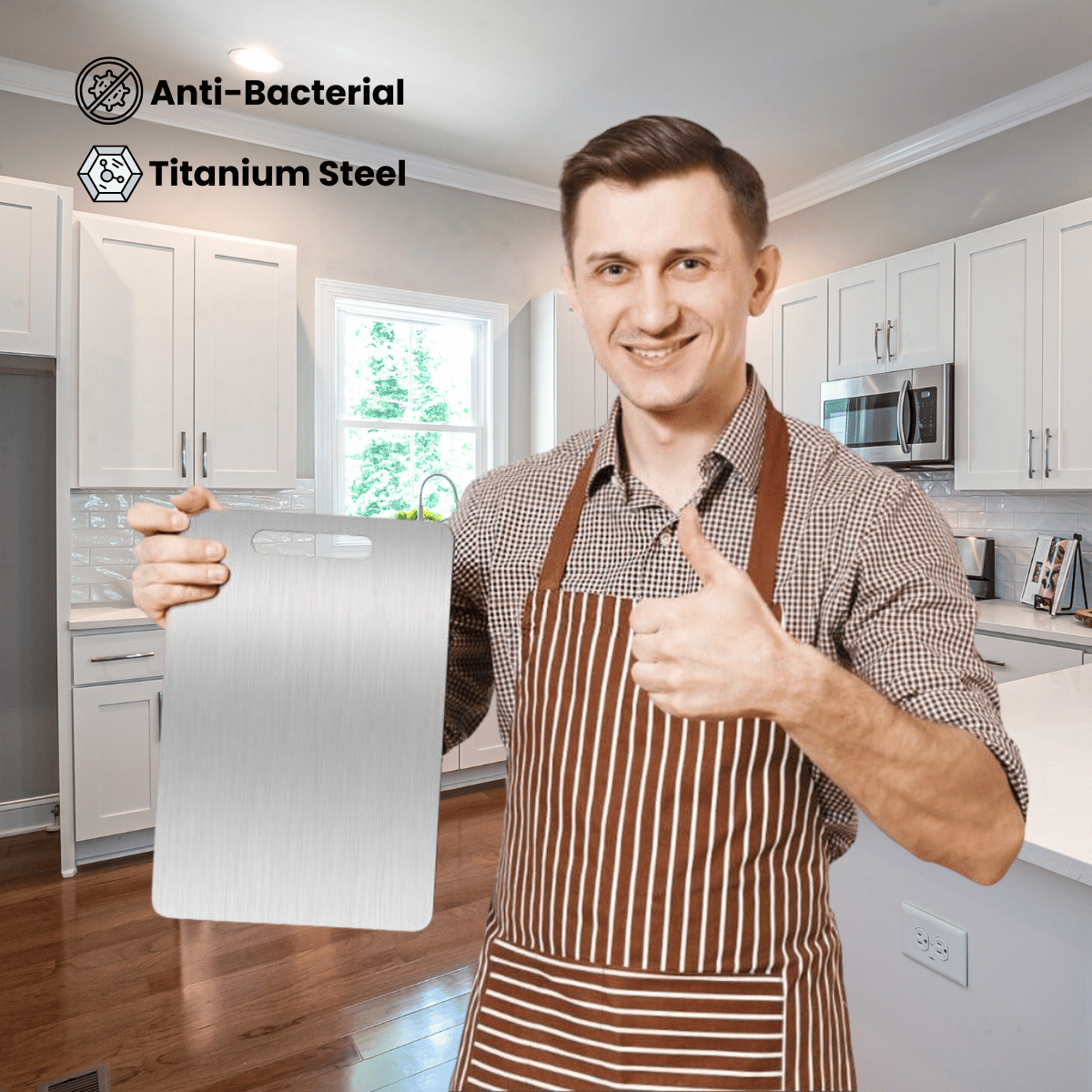 304 Stainless Titanium Steel Anti - Bacterial Mildew - Proof Cutting Chopping Board - Direct On Sale