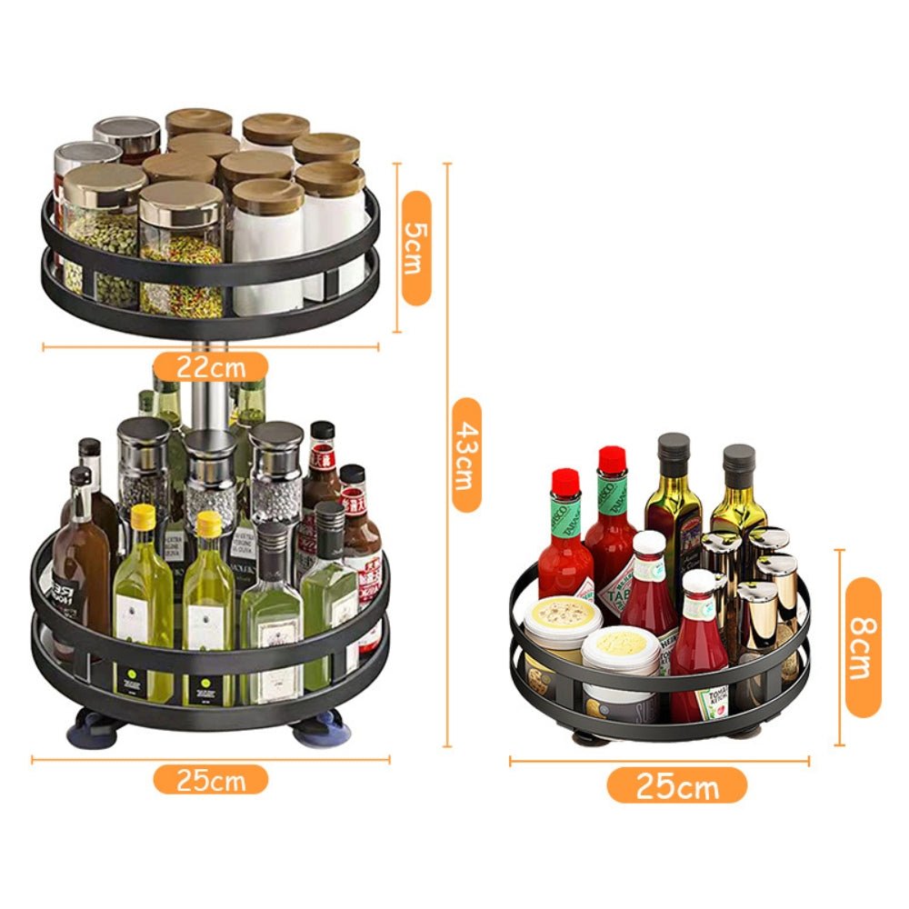 360 Degree Rotating Spice Rack Organizer for Kitchen - Direct On Sale