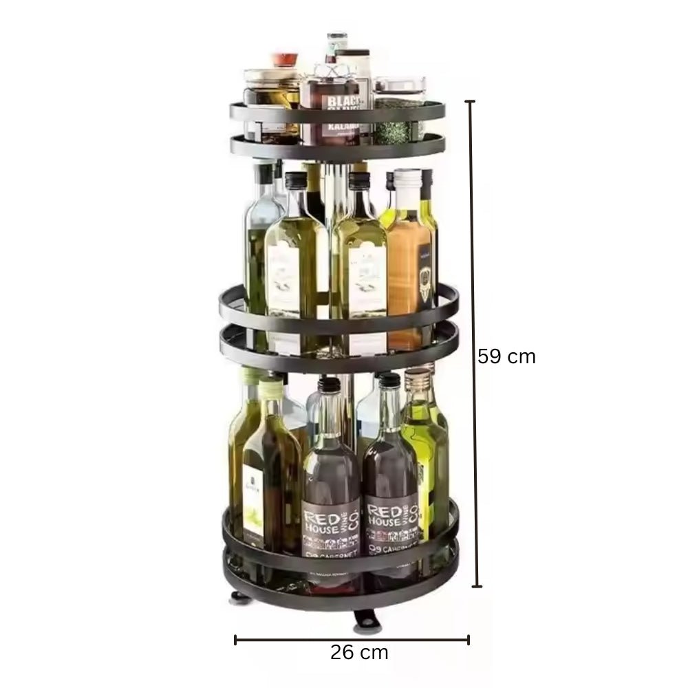 360 Degree Rotating Spice Rack Organizer for Kitchen - Direct On Sale