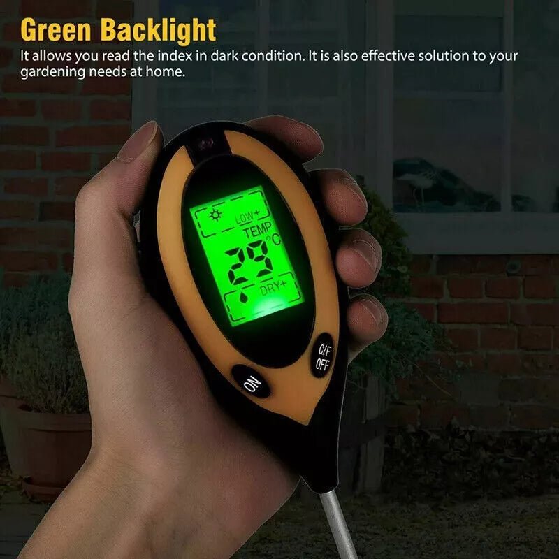 4 in 1 Soil PH Tester Moisture Sunlight Light Test Meter for Garden Plant Lawns - Direct On Sale