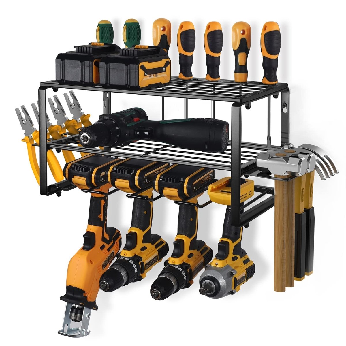 40cm Power Tool Organizer 4 Layers Garage Tool Storage Rack Workshop Tool Shelf Drill Pliers Hammer Rack - Direct On Sale
