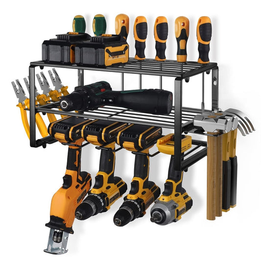 40cm Power Tool Organizer 4 Layers Garage Tool Storage Rack Workshop Tool Shelf Drill Pliers Hammer Rack - Direct On Sale