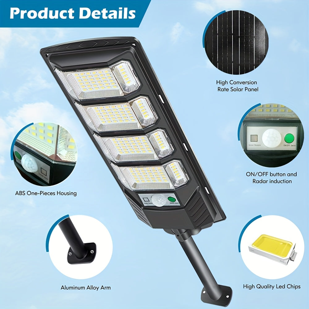 Wide-angle solar light illuminating a yard