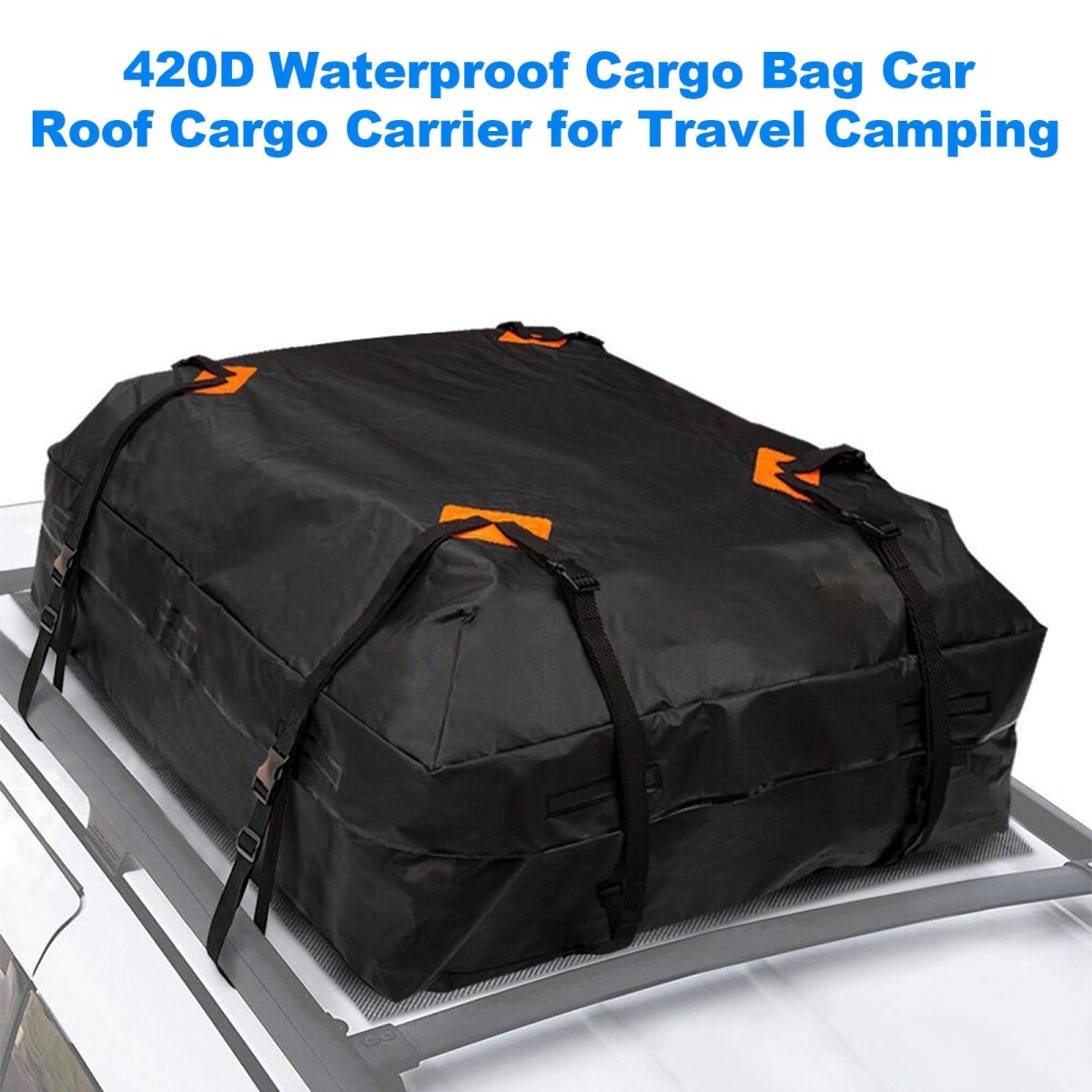 425L Waterproof Cargo Bag Car Roof Carrier Bag Storage Cube Bag 112x87x44cm - Direct On Sale
