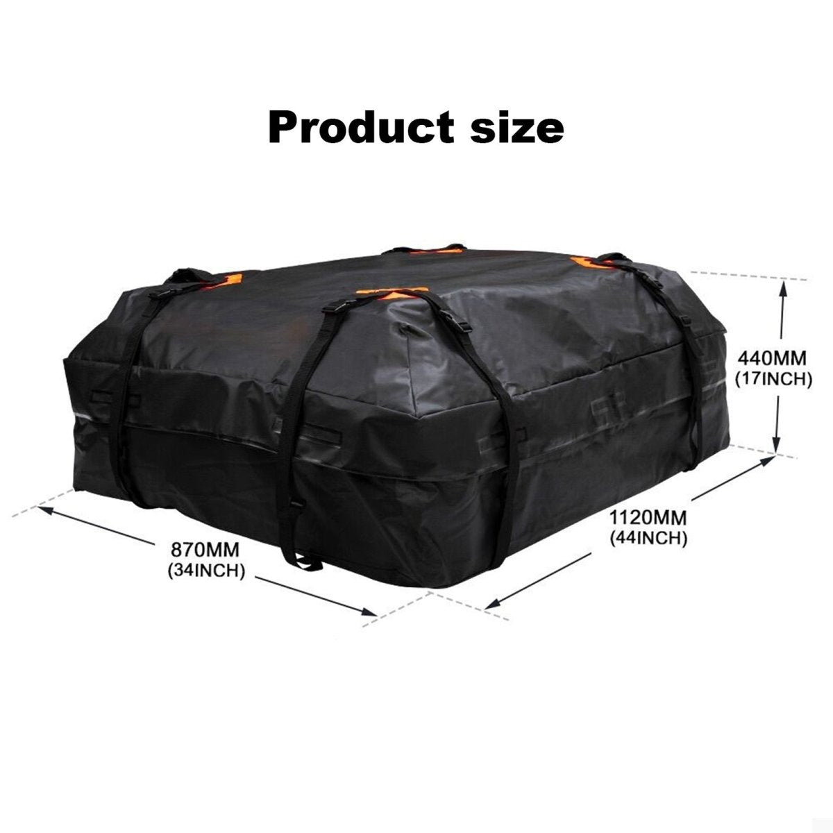 425L Waterproof Cargo Bag Car Roof Carrier Bag Storage Cube Bag 112x87x44cm - Direct On Sale