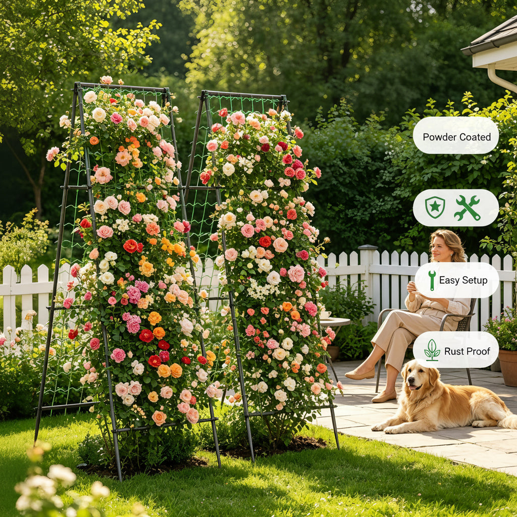 A-frame garden trellis 2-pack for climbing plants