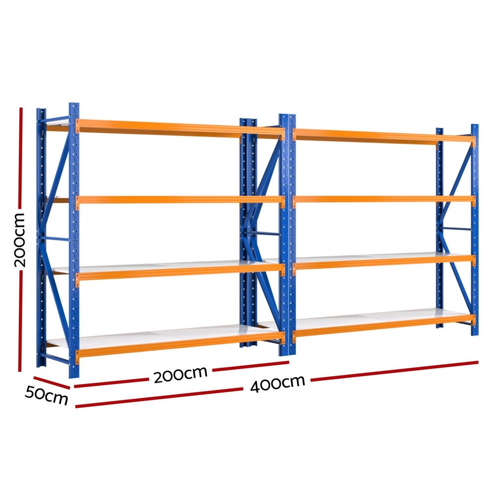 4Mx2M Heavy - Duty Warehouse Storage Rack Set Industrial Shelving - Direct On Sale