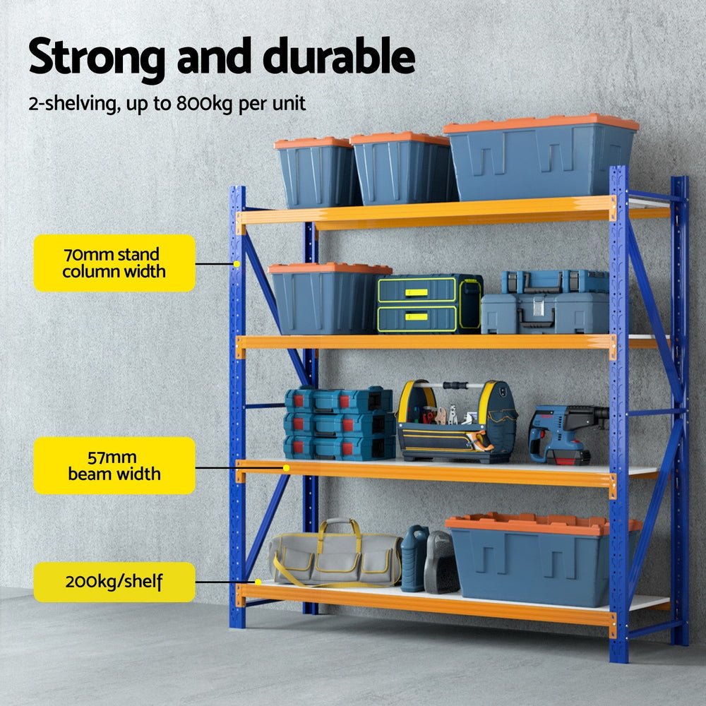 4Mx2M Heavy - Duty Warehouse Storage Rack Set Industrial Shelving - Direct On Sale