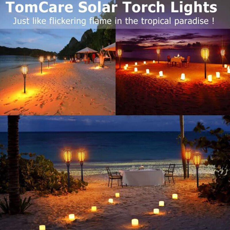 4x LED Solar Flickering Torch Path Light Dancing Flame Garden Landscape Lamp - Direct On Sale