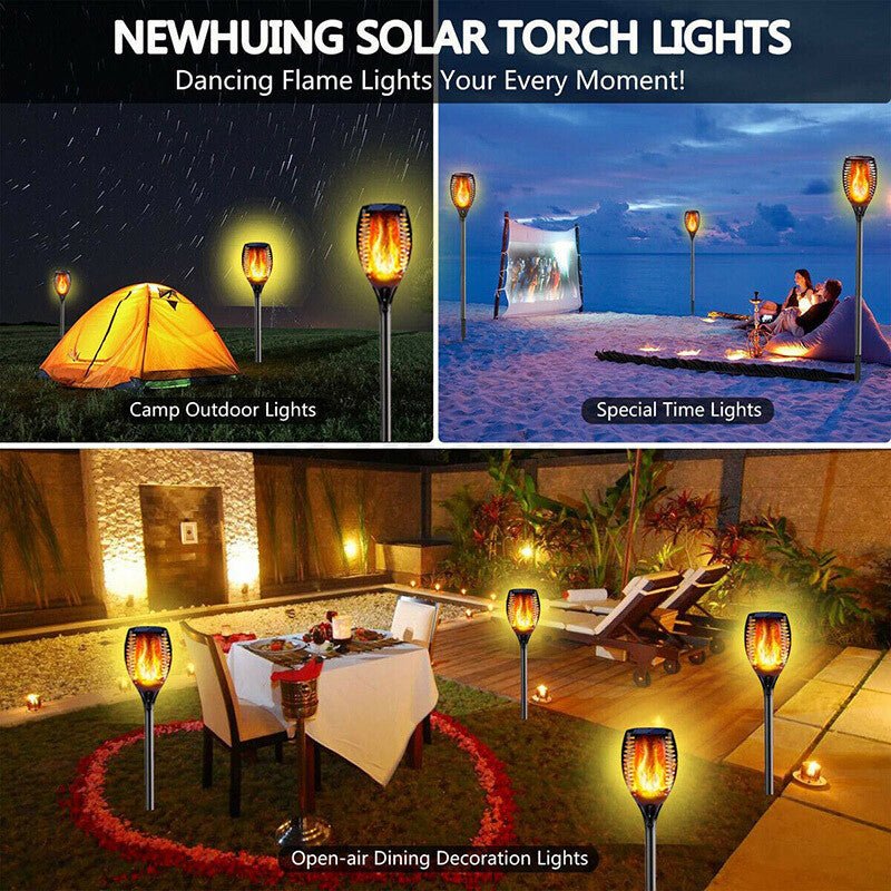 4x LED Solar Flickering Torch Path Light Dancing Flame Garden Landscape Lamp - Direct On Sale