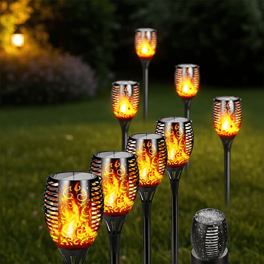 4x LED Solar Flickering Torch Path Light Dancing Flame Garden Landscape Lamp - Direct On Sale