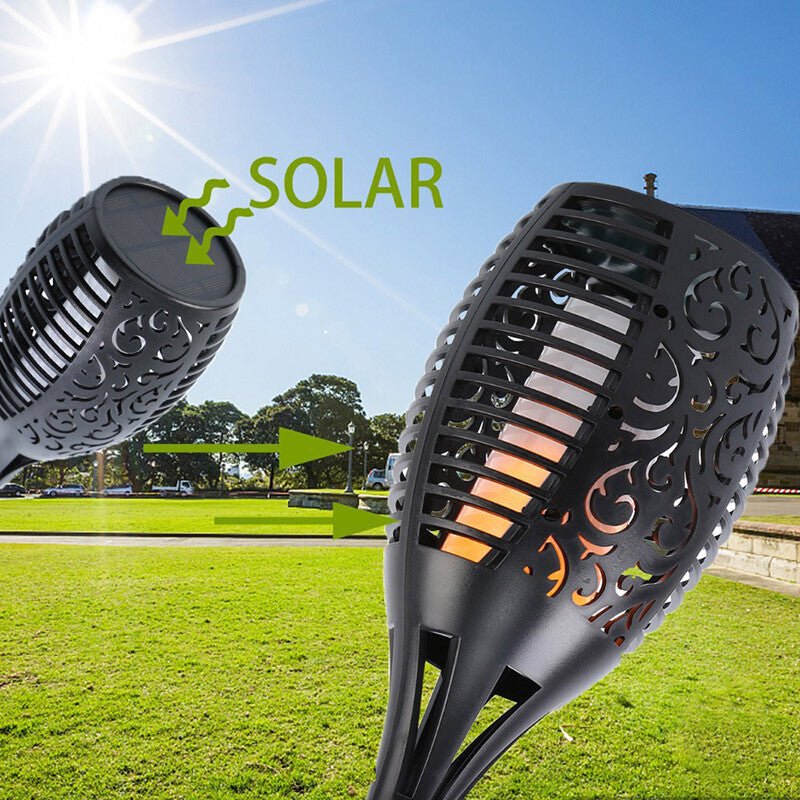 4x LED Solar Flickering Torch Path Light Dancing Flame Garden Landscape Lamp - Direct On Sale
