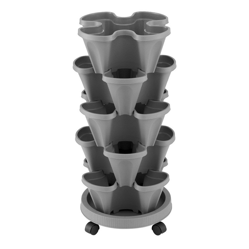 5 - Pot Stackable Strawberry Planter with Automatic Drainage - Direct On Sale