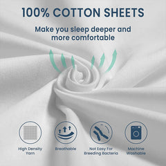 2000TC Egyptian Cotton Bed Flat Fitted Sheet Set Single/Double/Queen/King Size