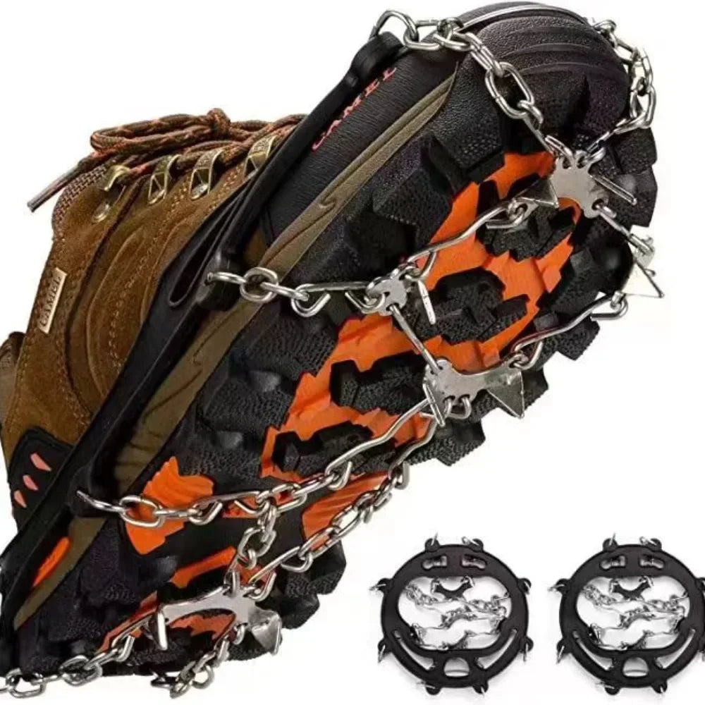 Stainless steel 8-tooth chain ice gripper detail