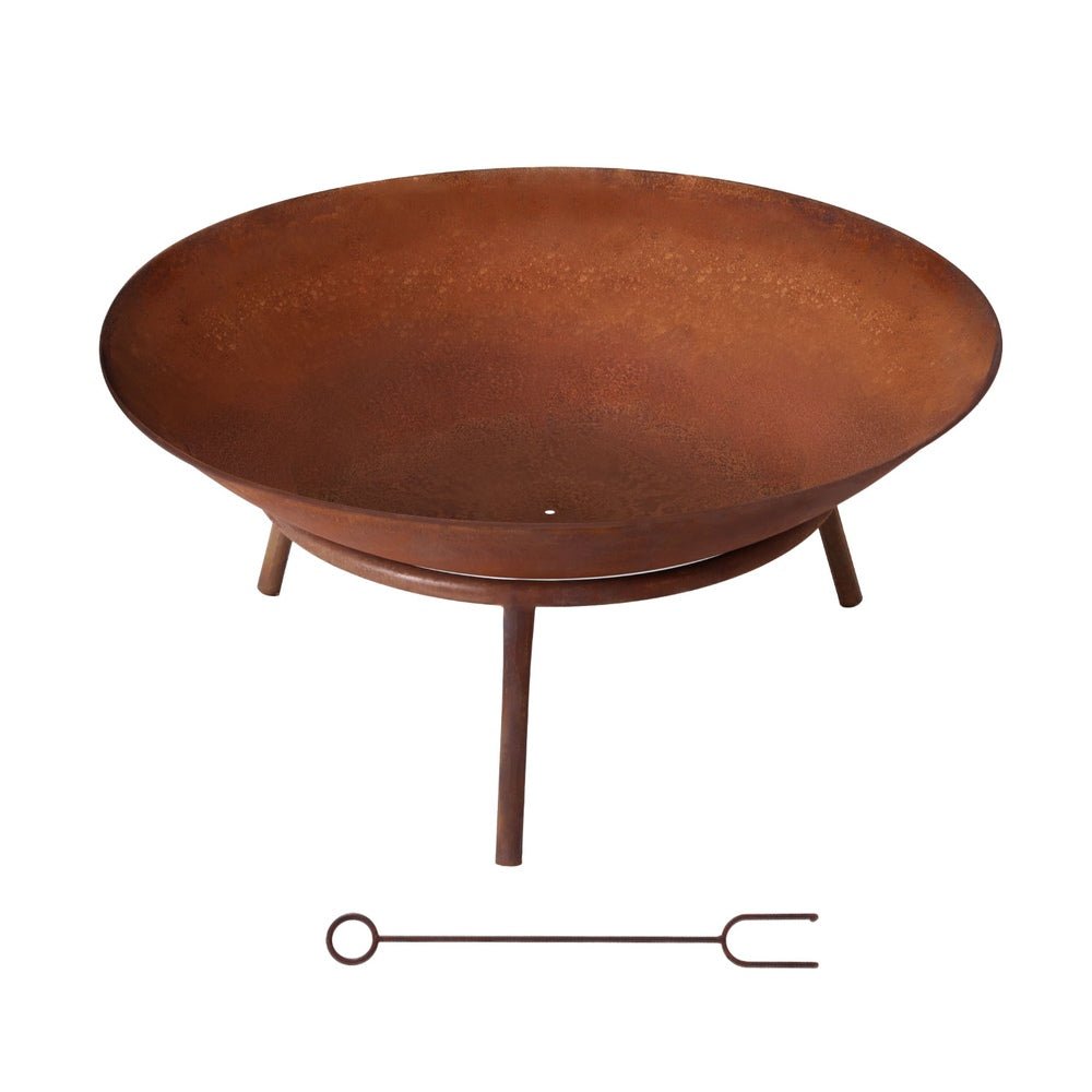56cm Fire Pit Iron Rustic Bowl Outdoor - Direct On Sale