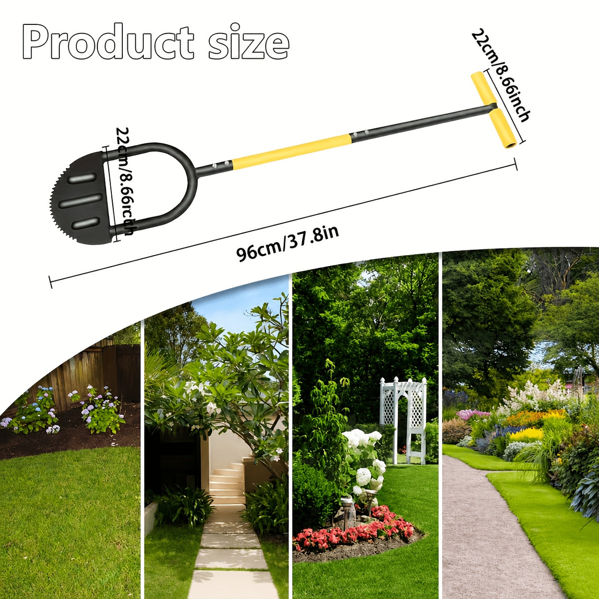 Half-moon edger defining a lawn edge