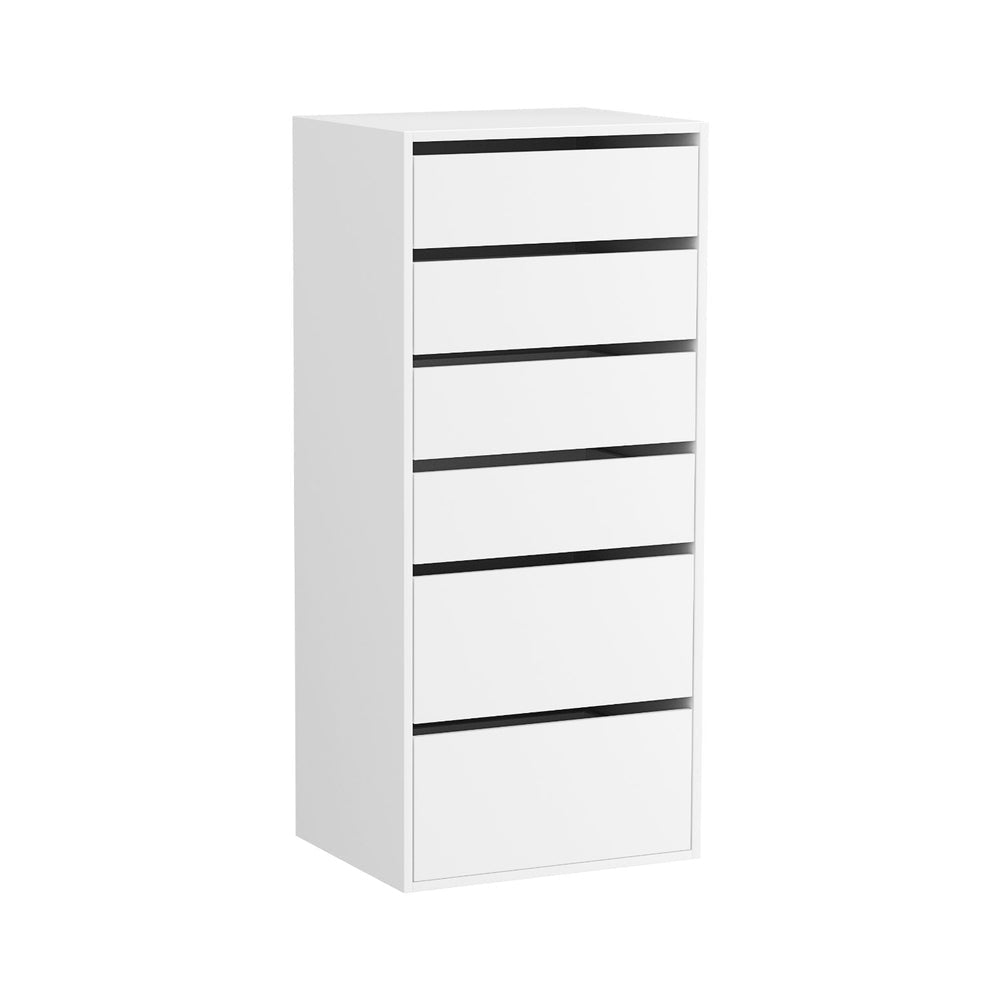 6 Chest of Drawers Dresser Tallboy White - Direct On Sale