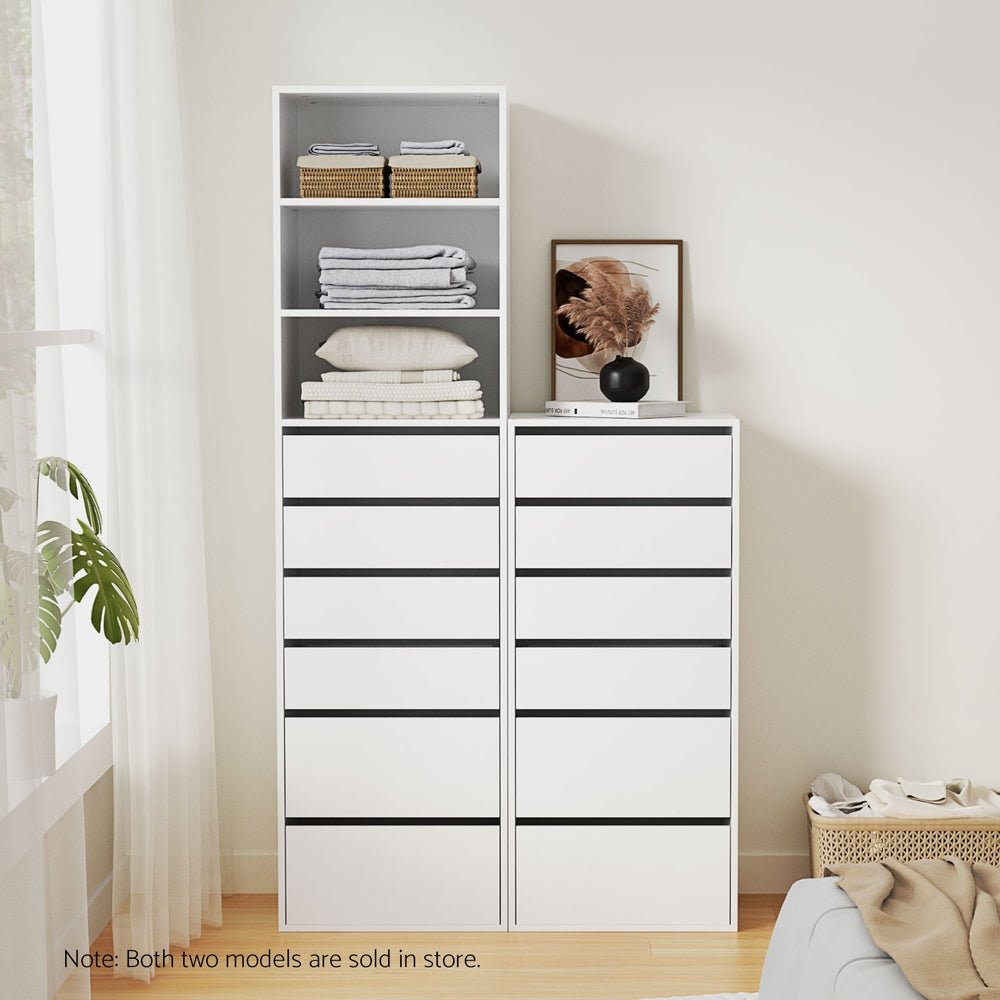 6 Chest of Drawers Dresser Tallboy White - Direct On Sale