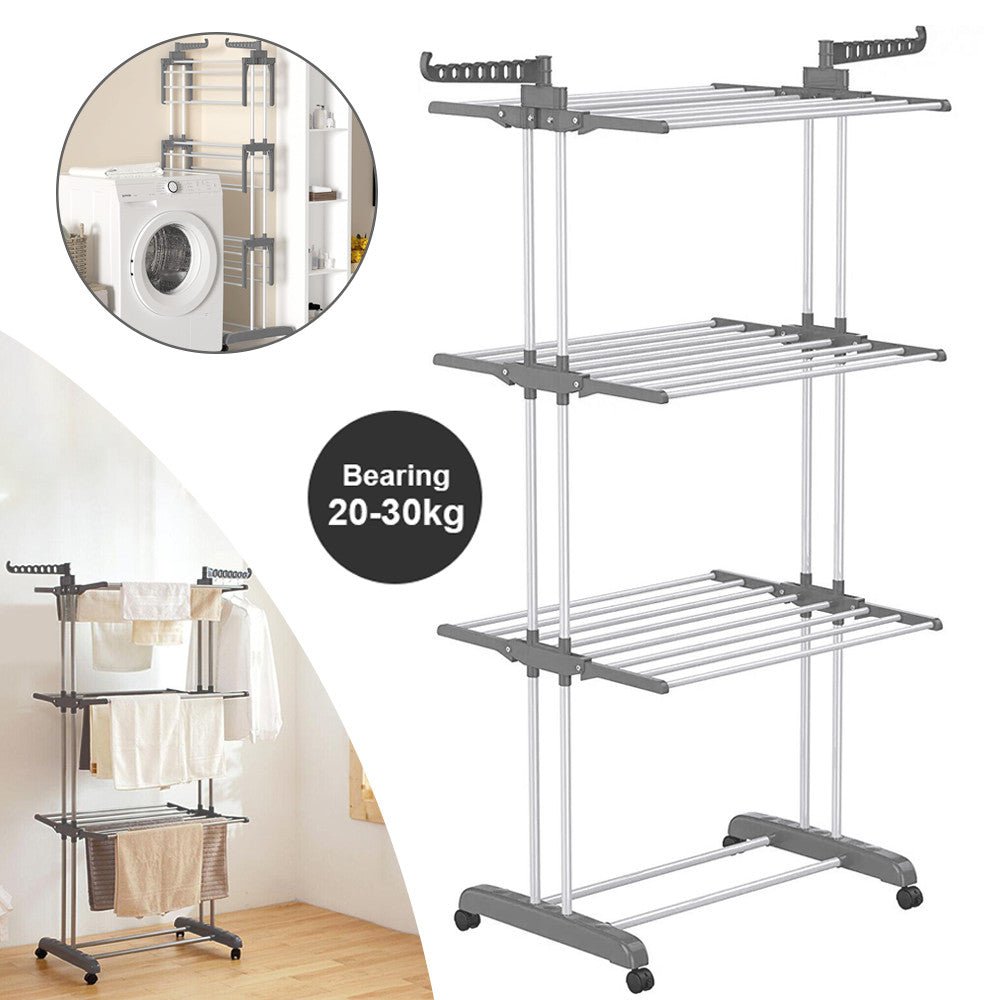 6 Tiers Foldable Garment Hanger Clothes Airer Drying Rack Laundry Support Horse - Direct On Sale