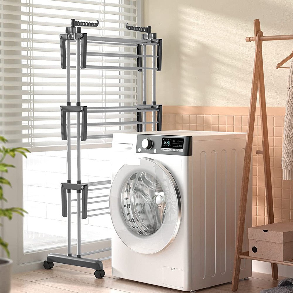 6 Tiers Foldable Garment Hanger Clothes Airer Drying Rack Laundry Support Horse - Direct On Sale