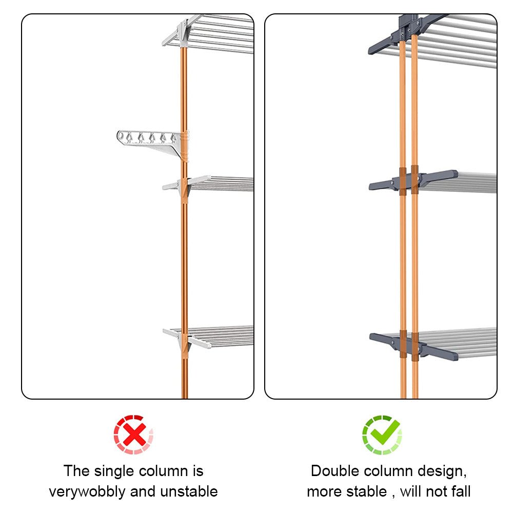 6 Tiers Foldable Garment Hanger Clothes Airer Drying Rack Laundry Support Horse - Direct On Sale