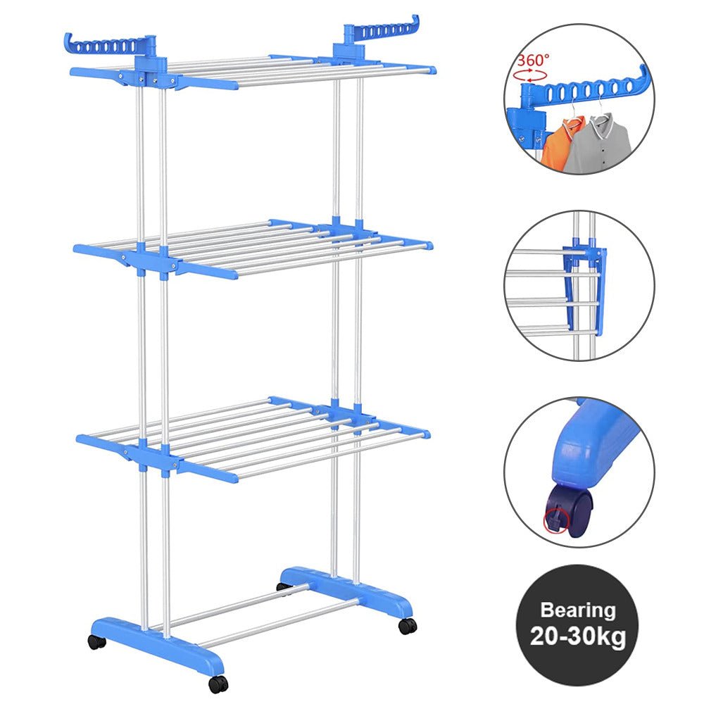 6 Tiers Foldable Garment Hanger Clothes Airer Drying Rack Laundry Support Horse - Direct On Sale