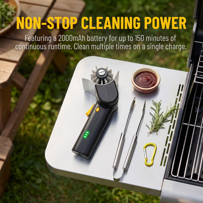 360 degree rotating stainless steel brush head detail