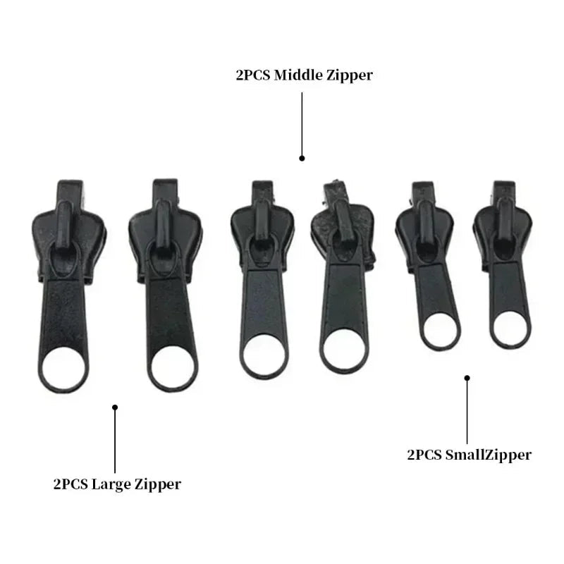 6pcs Universal Instant Zippers Repair Kit - 3 Different Size - Direct On Sale