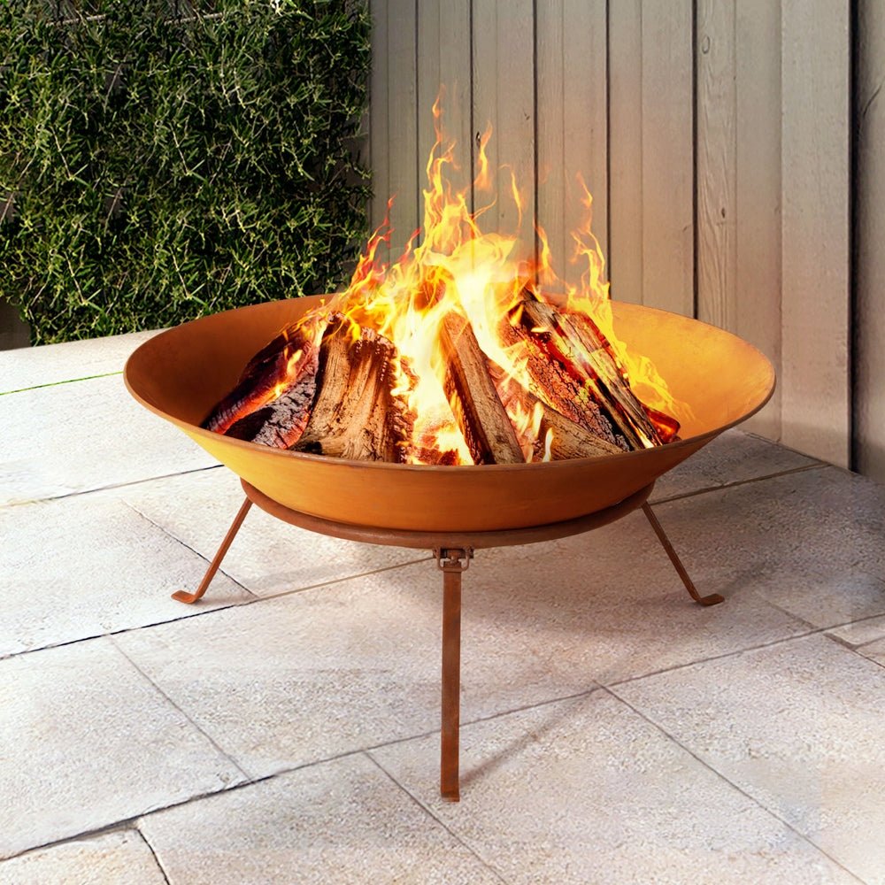70cm Iron Fire Pit – Rustic Finish for Backyard Warmth &amp; Outdoor Gatherings - Direct On Sale