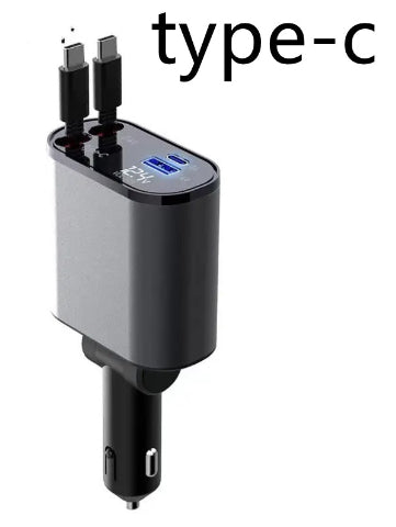 Retractable car charger adjustable head angle