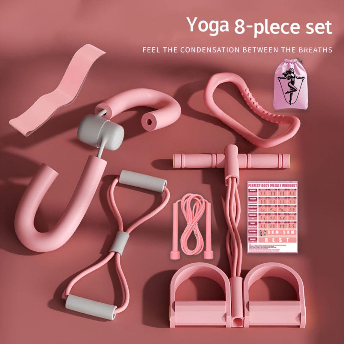 8 - Piece Yoga &amp; Pilates Fitness Kit – Complete Home Workout Set - Direct On Sale