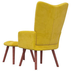 Relaxing Armchair with a Stool High Back Valvet