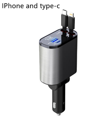 Retractable car charger dimensions and design detail