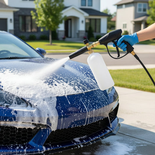 Car wash glove included with the snow foam kit