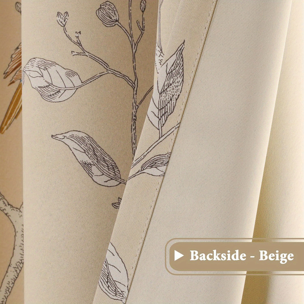 Bird print blackout curtains