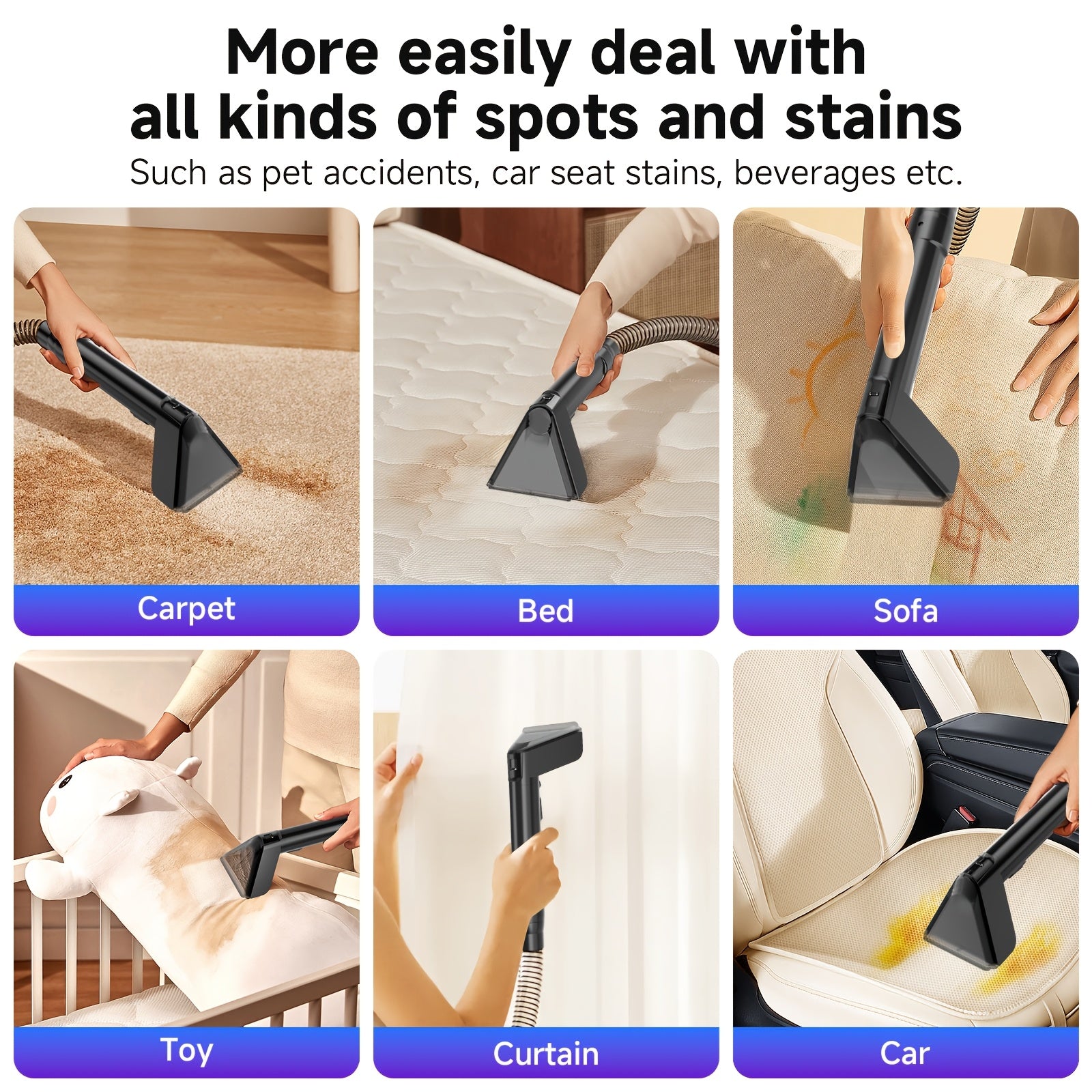 Removable brush head on the spot cleaner