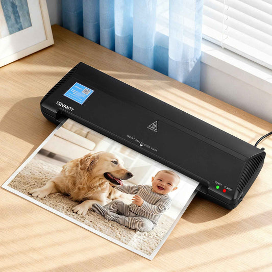 A3 Laminator Machine, Hot & Cold Thermal Fast Lamination Anti-Jam Laminator for Office School Home Document Photo Card Handmade A3 A4 A5 A6, Black
