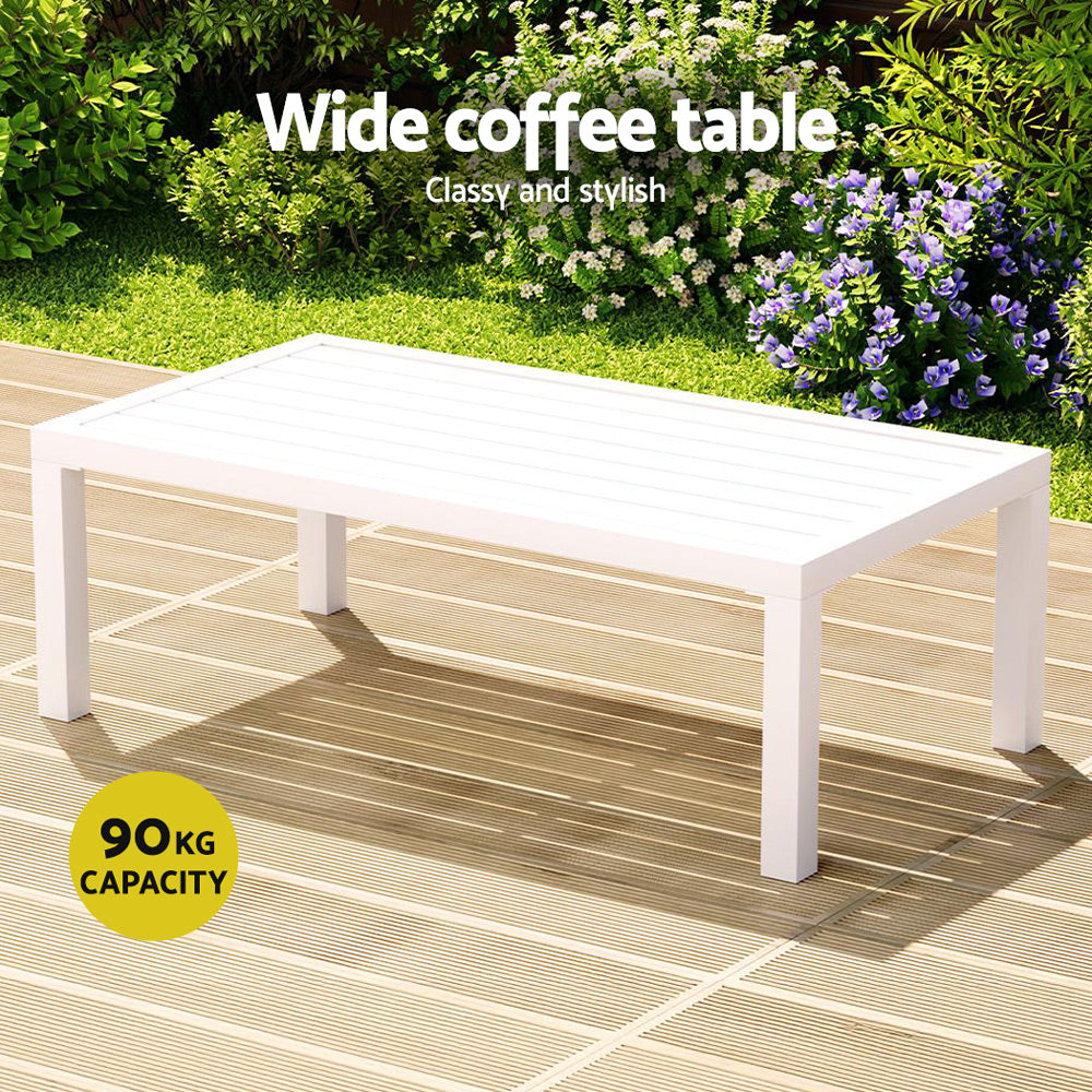 4-seater outdoor lounge set dimensions and layout