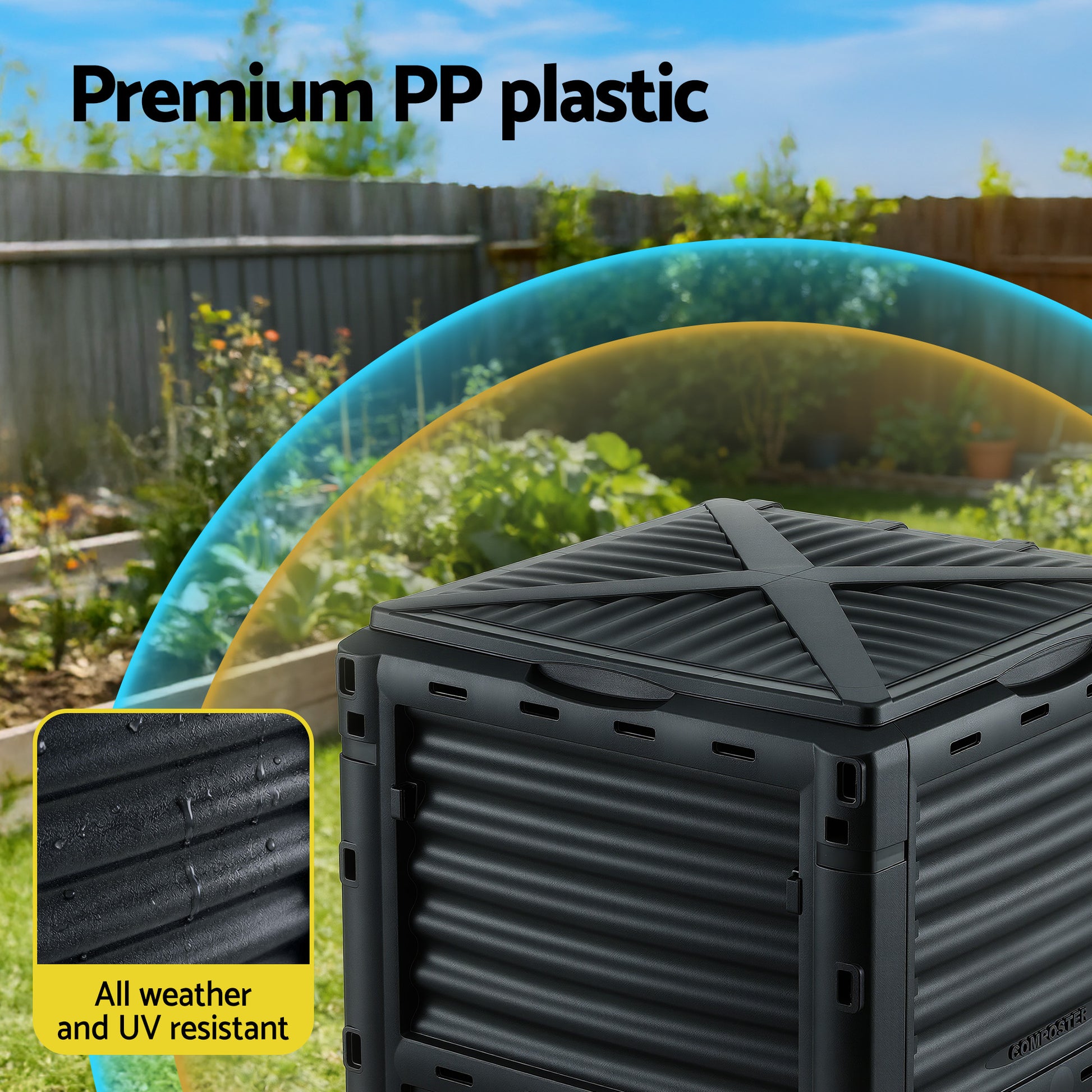 Heavy-duty PP plastic compost bin
