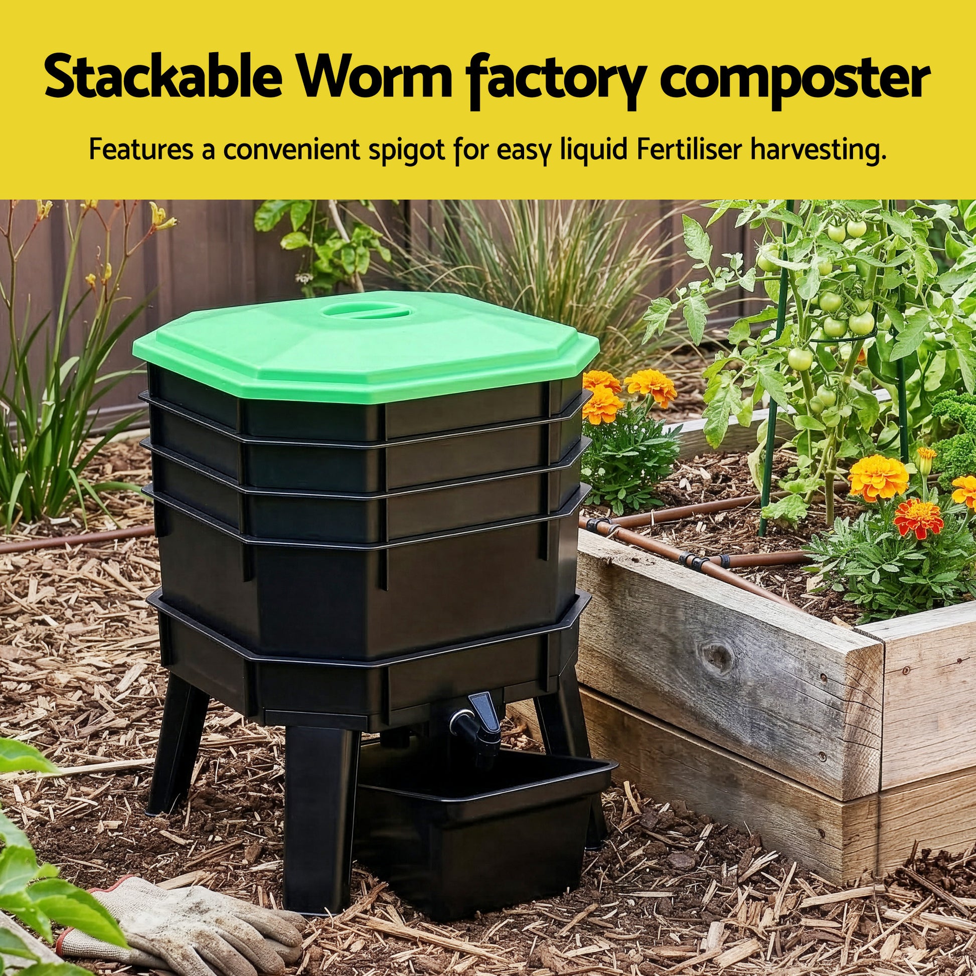 Worm composter dimensions 40 x 40 x 51cm