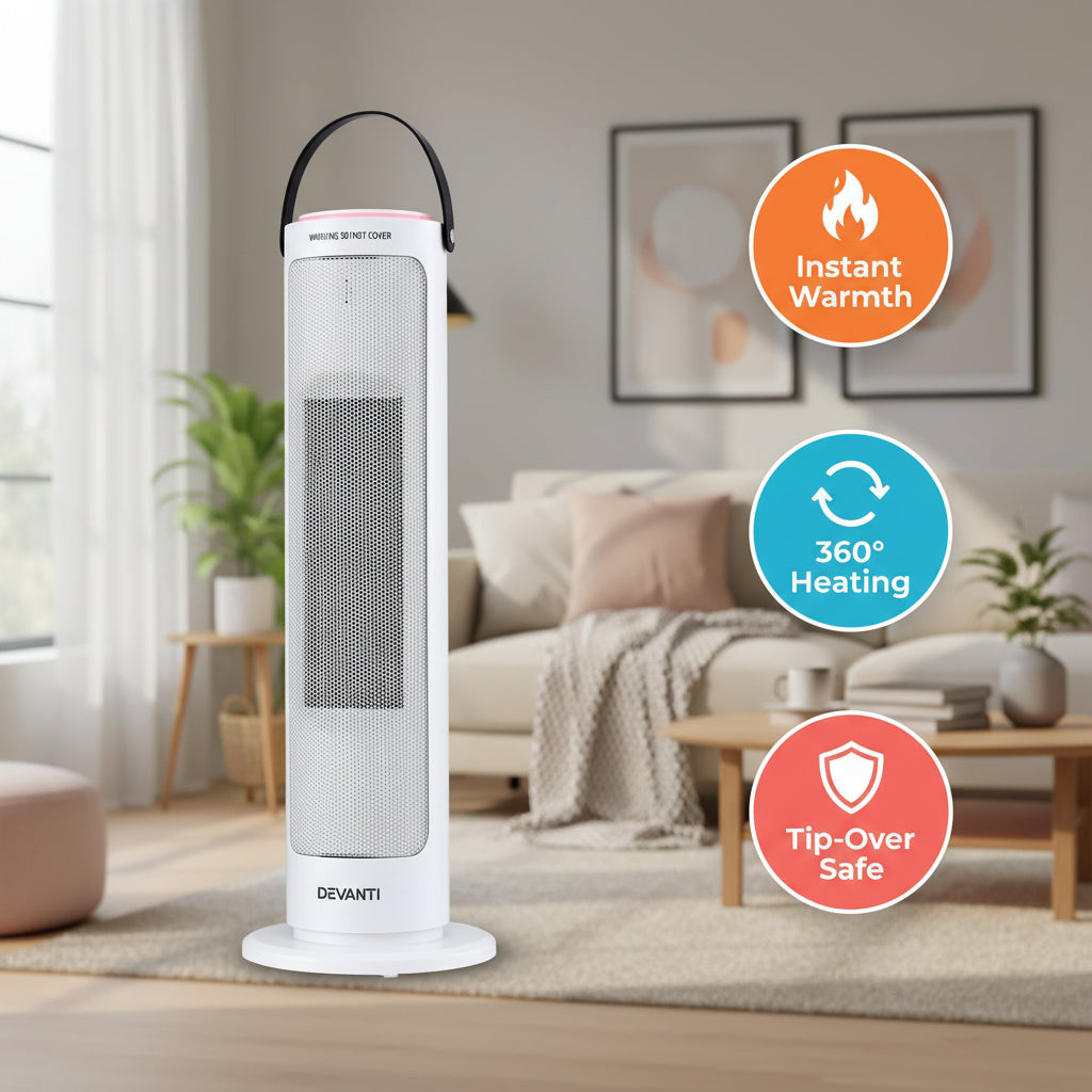 2000W Ceramic Tower Heater with Oscillation — Portable Indoor Space Heater